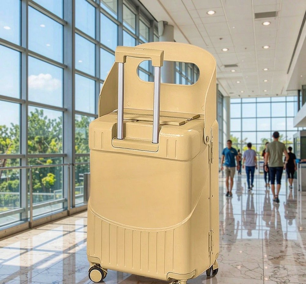 JY902 Kids Suitcase with foldable child seat - yellow