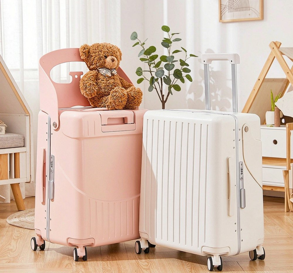 JY902 kids suitcase - pink and cream