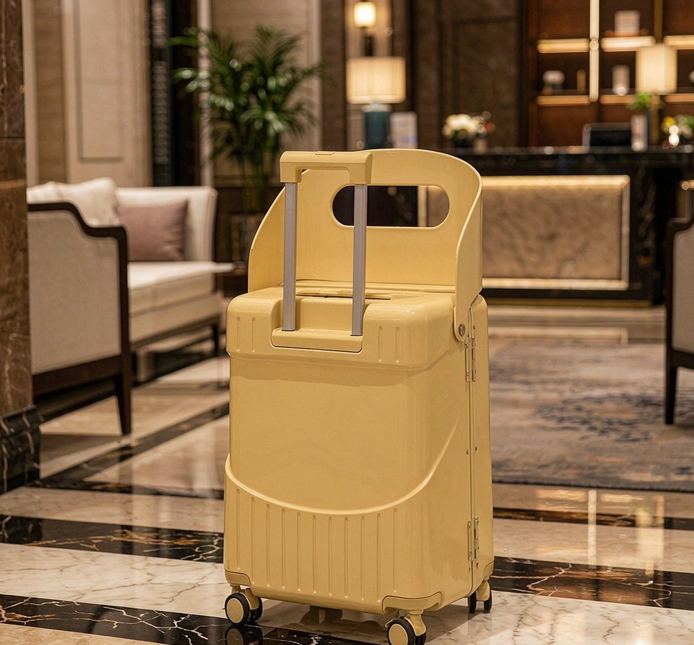JY902 kids suitcase in hotel lobby