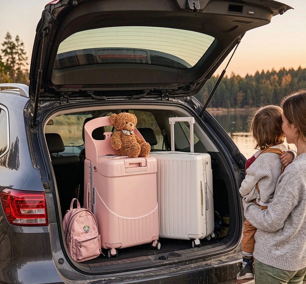 JY902 packed in car trunk for road trip
