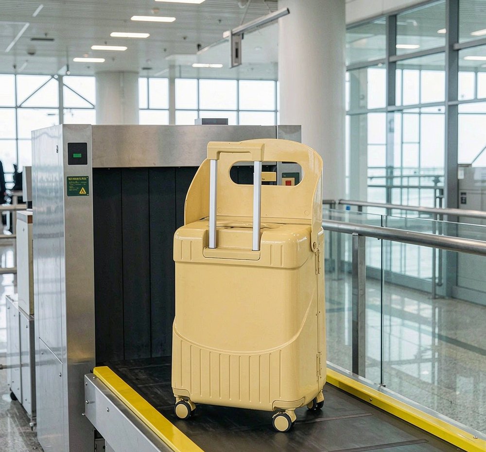 JY902 at airport security checkpoint